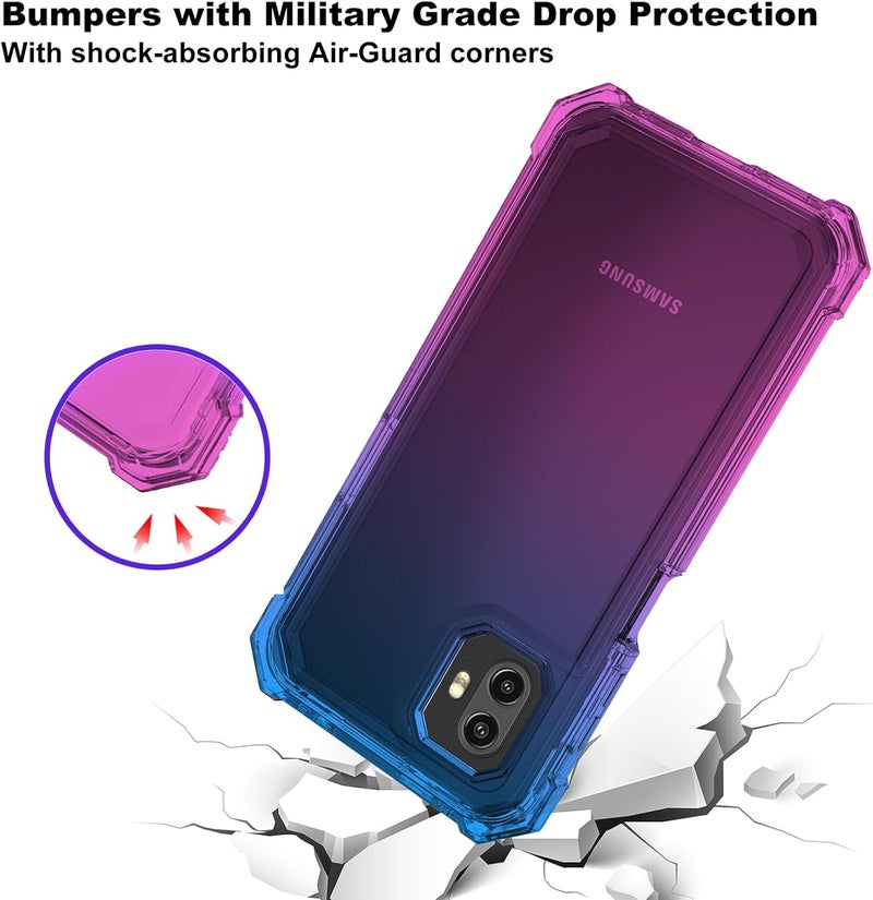 Ailiber حافظة لجهاز Galaxy XCover 7 Pro، مع واقي شاشة، حافظة هاتف Samsung X Cover7 Pro، حماية مزدوجة، زوايا مقاومة للصدمات، حافة TPU رفيعة، غلاف هاتف سيليكون أزرق وردي - Image 4